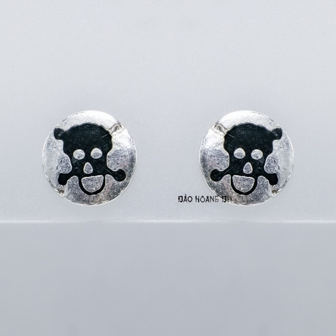 Bông Tai Bạc Nữ  Kiểu Nụ Hình Đầu Lâu Cho Cô Nàng Cá Tính H2410220102