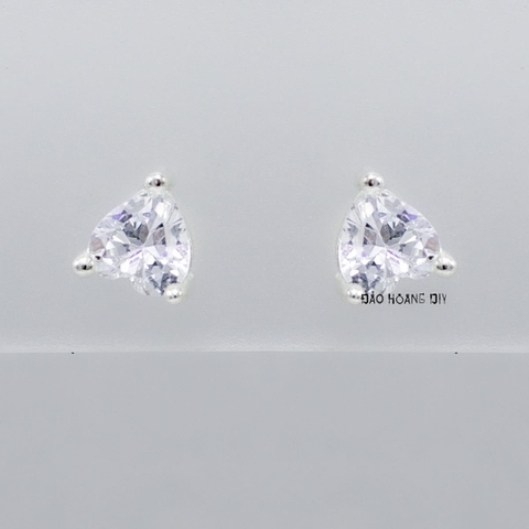 Bông Tai Bạc Nữ Kiểu Nụ Đá Trắng Hình Trái Tim  H2410220057