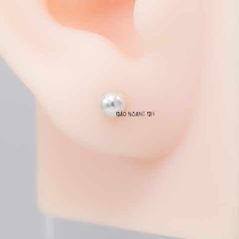 Bông Tai Bạc Nữ Kiểu Nụ Hình Nấm 2 Size