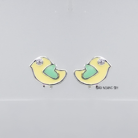Bông Tai Bạc Cho Bé S925 Kiểu Nụ Chim Vàng Nhỏ Xinh H2410220043
