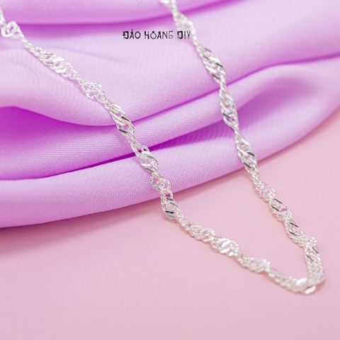 Dây Chuyền Bạc Nữ S990 Dạng Dây Đơn Xoắn Tinh Tế D2411150001