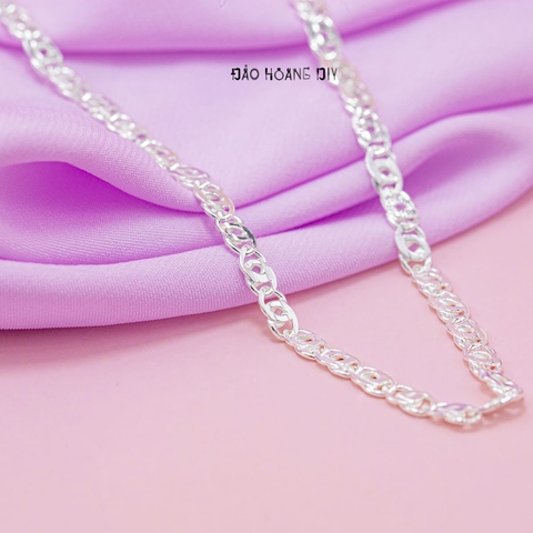 Dây Chuyền Bạc Ta Nữ Dạng Dẹt Bản To Chắc Chắn D2411150040