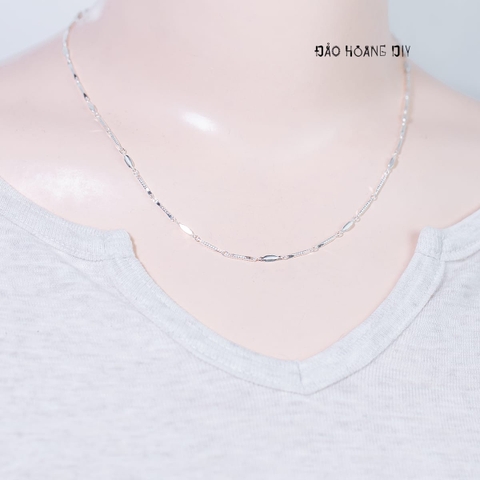 Dây Chuyền Bạc Nữ Kiểu Sợi Đặc Phay Kiểu Lò Xo Tinh Tế D2411160011