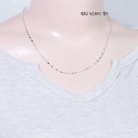 Dây Chuyền Bạc Nữ S990 Mắt Xích Chữ O Mix Sợi Nhỏ Đặc Chắc Chắn Bền Đẹp D2411160012