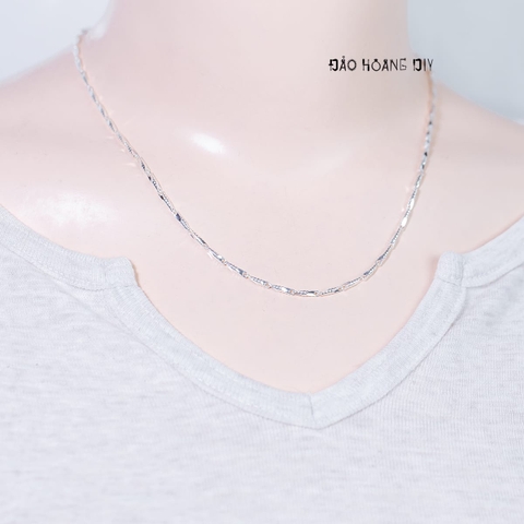 Dây Chuyền Bạc Nữ S999 Sợi Tròn Đặc Phay Ngang D2411150072