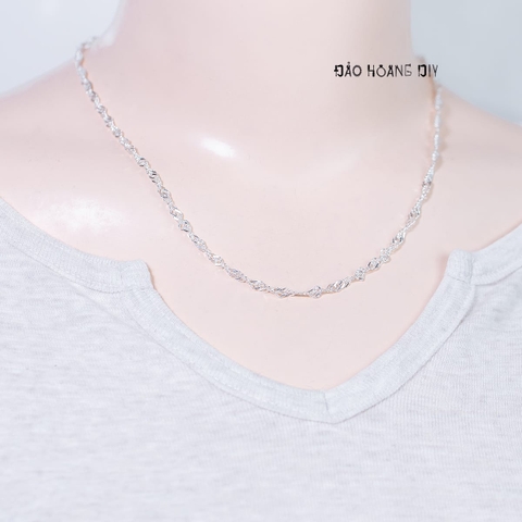 Dây Chuyền Bạc Nữ S990 Dạng Dây Đơn Xoắn Tinh Tế D2411150001