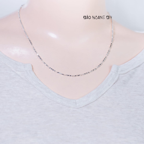 Dây Chuyền Bạc Nữ S925 Ống Đúc Rỗng Phay Sáng Đẹp D2411150034
