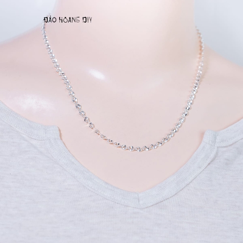 Dây Chuyền Bạc Ta Nữ Kiểu Mắt Xích Xoắn Tinh Tế D2411150038