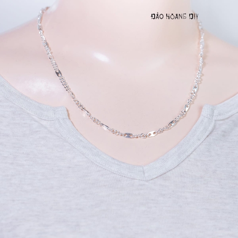 Dây Chuyền Bạc Ta Nữ Kiểu Mix 2 Loại Mắt Độc Đáo D2411150041