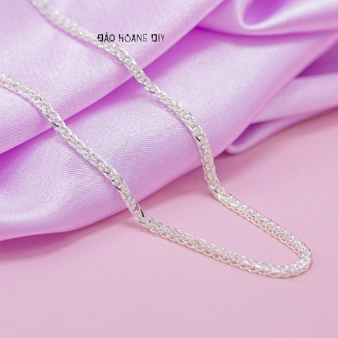Dây Chuyền Bạc Nữ Kiểu Sợi Vuông Mảnh Mai Duyên Dáng D2411140062