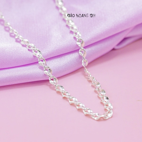 Dây Chuyền Bạc Ta Nữ Kiểu Mắt Xích Xoắn Tinh Tế D2411150038