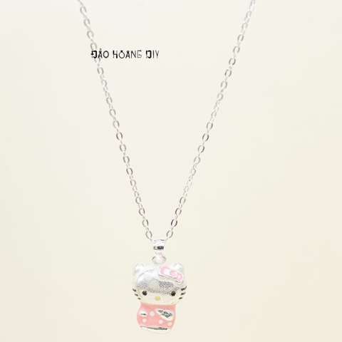 Dây Chuyền Bạc S925 Cho Bé Gái Mèo Hello Kitty Hồng Xinh Xắn D2411090013