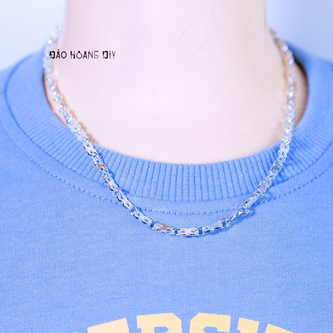 Dây Chuyền Bạc Cho Bé Mắt Xích Số 8 Dày Cứng Cáp D2411120049