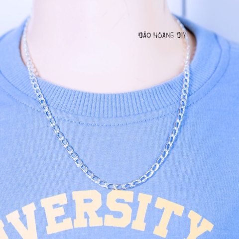 Dây Chuyền Bạc Cho Bé Kiểu Mắt Xích Thưa Trơn Đơn Giản  D2411120047