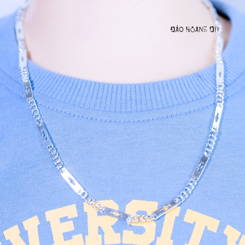 Dây Chuyền Bạc Cho Bé Bản Dẹt Hình Dấu Thập  D2411120012