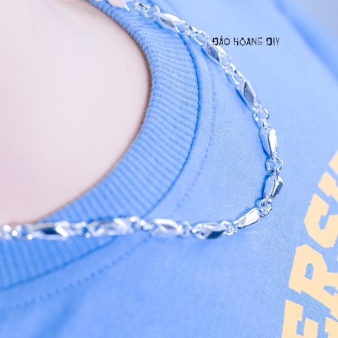 Dây Chuyền Bạc Cho Bé Kiểu Ống Đúc Trơn