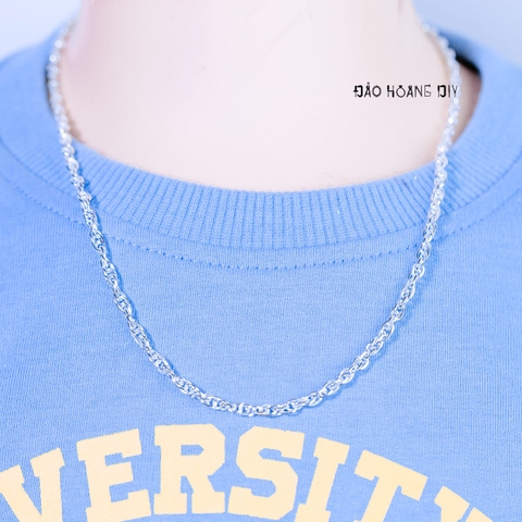 Dây Chuyền Bạc Cho Bé S990 Kiểu Dây Xoắn Bền Đẹp Chắc Chắn D2411120043