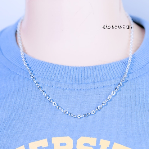 Dây Chuyền Bạc Cho Bé Mắt Chữ O Phay Sáng Lấp Lánh D2411120042