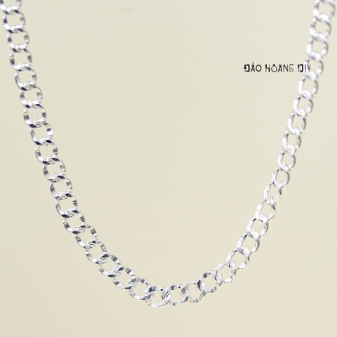Dây Chuyền Bạc Cho Bé Kiểu Mắt Xích Thưa Bản To  D2411120048