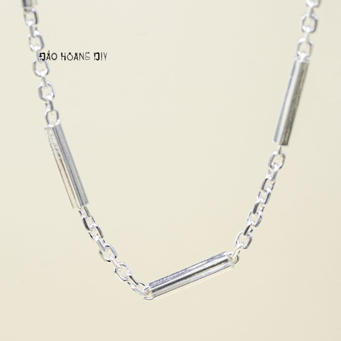 Dây Chuyền Bạc Cho Bé Kiểu Ống Đúc Dài Trơn Cứng Cáp D2411120003