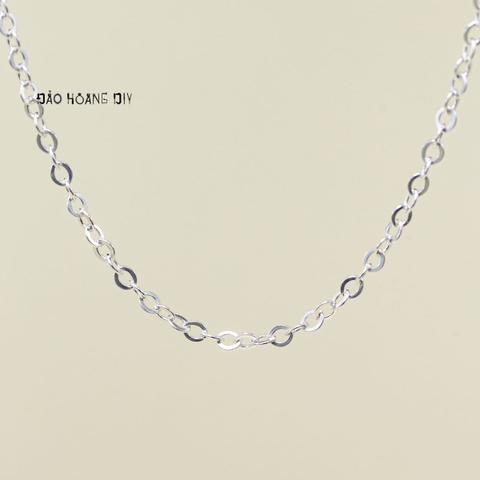Dây Chuyền Bạc Cho Bé S925 Mắt Xích Chữ O Tròn Dẹt Trơn Mịn D2411120040