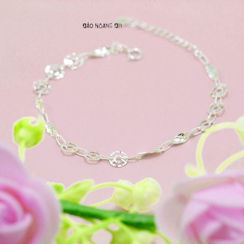 Lắc Tay Bạc Nữ S925 Mặt Tròn Phay Sáng Đẹp L2410160022