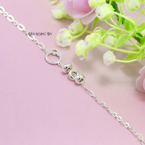 Lắc Tay Bạc Nữ S925 Mặt Tròn Đá Lung Linh L2410160024