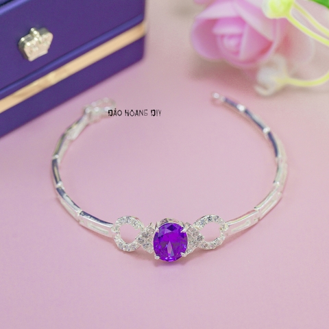 Lắc Tay Bạc Nữ Đá Tím Nổi Bật Sang Trọng L2410130026