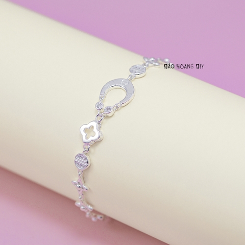 Lắc Tay Bạc Nữ S925 Cartier Cỏ 4 Lá L2410070038
