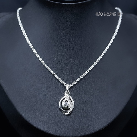 Mặt Dây Chuyền Bạc Nữ Kiểu Xoắn Đá 4 Ly Nhỏ Xinh M2412170029