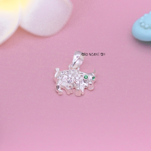Mặt Dây Chuyền Bạc Trẻ Em Hình Con Trâu Đính Đá Xinh Xắn M2409270008