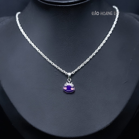 Mặt Dây Chuyền Bạc Trẻ Em Hình Ếch Tím Dễ Thương M2412130014
