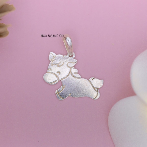 Mặt Dây Chuyền Bạc Trẻ Em S925 Hình Con Ngựa Bản Dẹt M2409270016