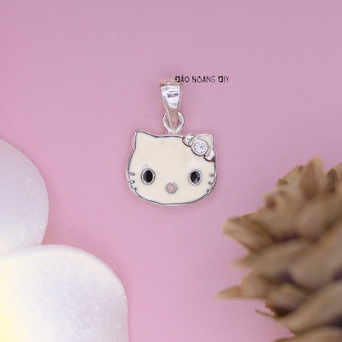 Mặt Dây Chuyền Bạc Trẻ Em Mặt Mèo Kitty Trơn M2409270043