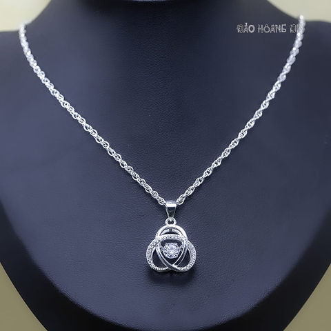 Mặt Dây Chuyền Bạc Nữ Kiểu Sợi Xoắn Đá Chuyển Động M2412170086