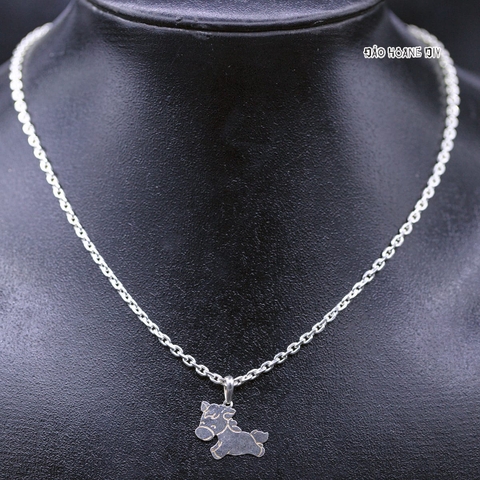 Mặt Dây Chuyền Bạc Trẻ Em S925 Hình Con Ngựa Bản Dẹt M2409270016