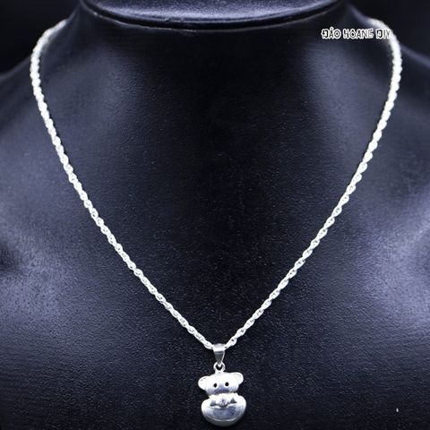 Mặt Dây Chuyền Bạc Trẻ Em S925 Mặt Gấu Trái Tim M2409270050