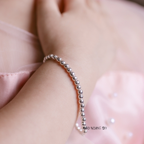 Lắc Tay Bạc Trẻ Em S99 Dây Hạt Tròn Trơn Sáng Mịn Có Thể Điều Chỉnh Kích Thước L2410150040