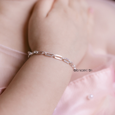Lắc Tay Bạc Trẻ Em Kiểu Mắt Xích Dài Thưa L2410150064