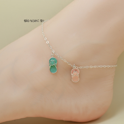 Lắc Chân Bạc Nữ S925 Hình Chiếc Dép 2 Màu Độc Đáo L2410140007