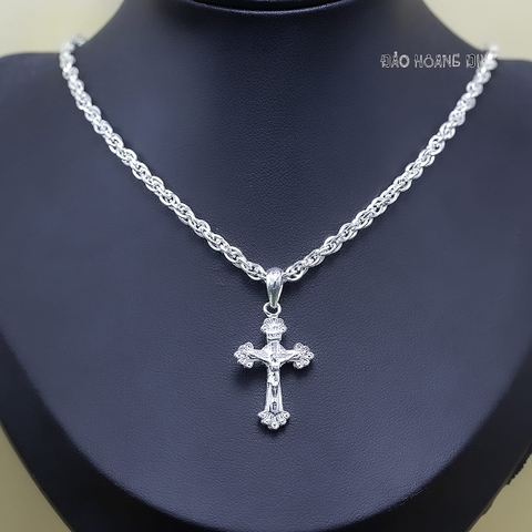 Mặt Dây Chuyền Bạc Nữ Tượng Thánh Giá Có Tượng Chúa Giêsu Size Nhỏ M2412170008