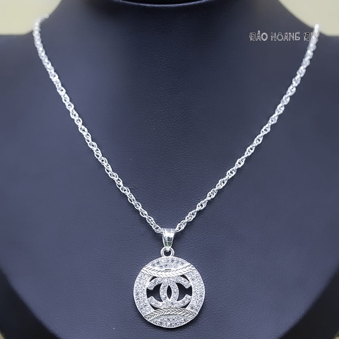 Mặt Dây Chuyền Bạc Nữ Tròn Chữ X Sang Trọng Lấp Lánh M2412170091