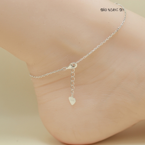 Lắc Chân Bạc Nữ S925 Kiểu 5 Mặt Tròn Trơn Sáng Đẹp L2410140061