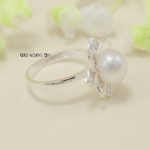Nhẫn Bạc Nữ Hoa Ngọc Trai Xinh Xắn N2412110024