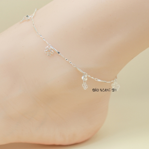 Lắc Chân Bạc Nữ S925 Dạng Sợi Nhỏ Kết Hợp Sợi Xoắn Tinh Tế L2410150024