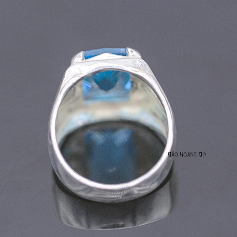 Nhẫn Bạc Nam Phong Thủy Đá Xanh Dương N2408200003