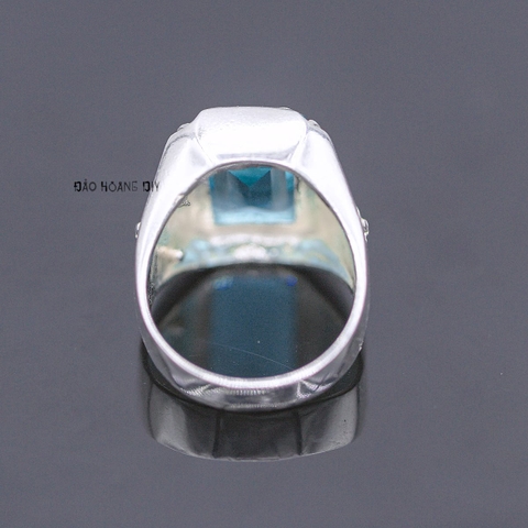 Nhẫn Bạc Nam Phong Thủy Đá Xanh Dương N2408200002