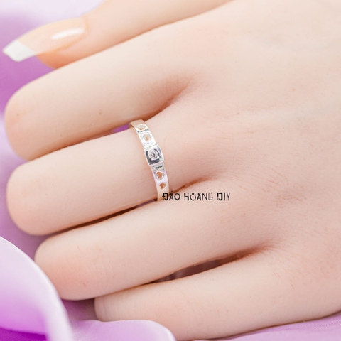 Nhẫn Bạc Cặp Đôi Nam Nữ Đính Đá N2408300026