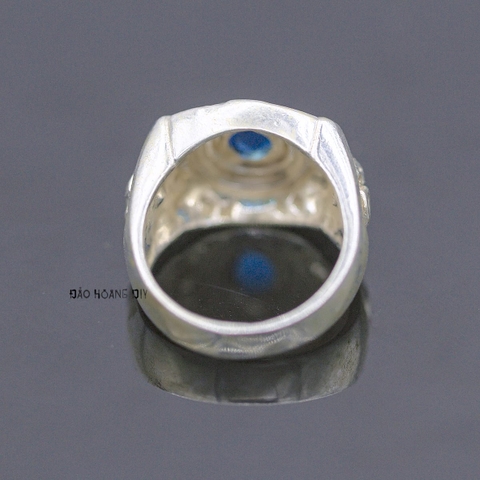 Nhẫn Bạc Nam Phong Thủy Đá Xanh Dương N2408200006