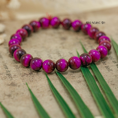 Vòng Đá Mắt Hổ Hồng Tím 8 Ly V2411060034